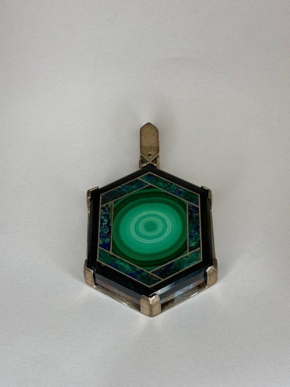 CUSTOM Intarsia gemstone pendant